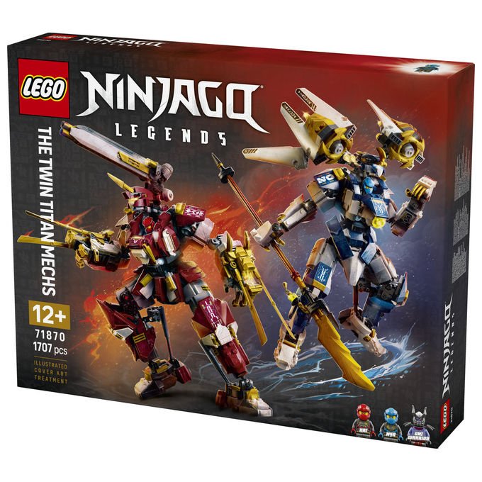 Lego 71870 NINJAGO Mech Titanici Gemelli Set da Costruzione 1707 pezzi 2 Action Figure 3 Minifigure per 12 anni