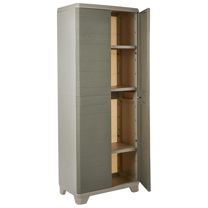 Keter Armadi Linear Wood Portascope H173 Struttura Resistente e Design Raffinato per Esterni