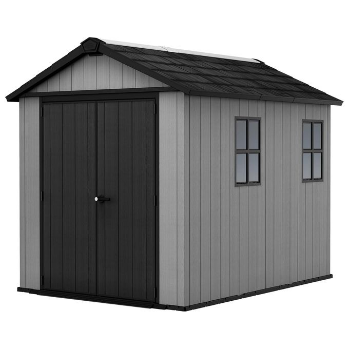 Keter 273219 Newton Plus Casetta da Giardino in Resina 5,2 m² 230x287x246 cm resistenza neve 150 Kg-m² colore Grigio