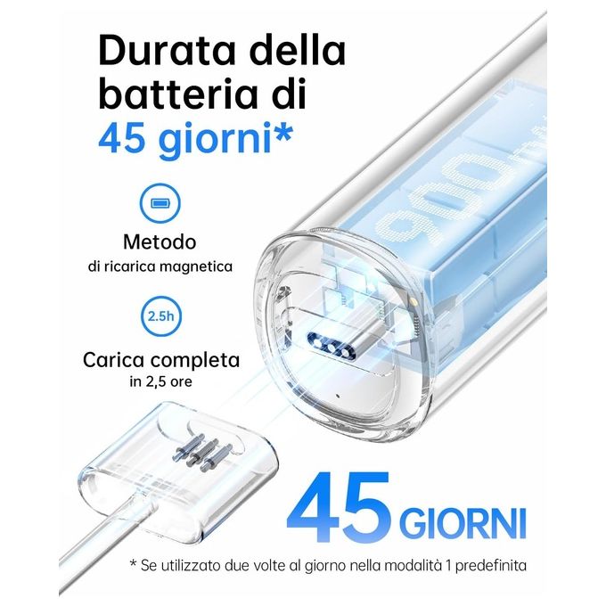Laifen, Spazzolino Elettrico Rotante Oscillante in Alluminio, 3 Testine