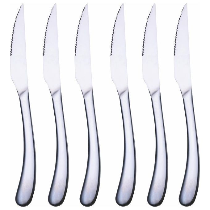Montecarlo Set 6 Coltelli Bistecca Silver Lucido