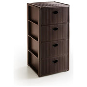 Stefanplast 3860529 Elegance Cassettiera 4 Cassetti Effetto Rattan Colore Moka