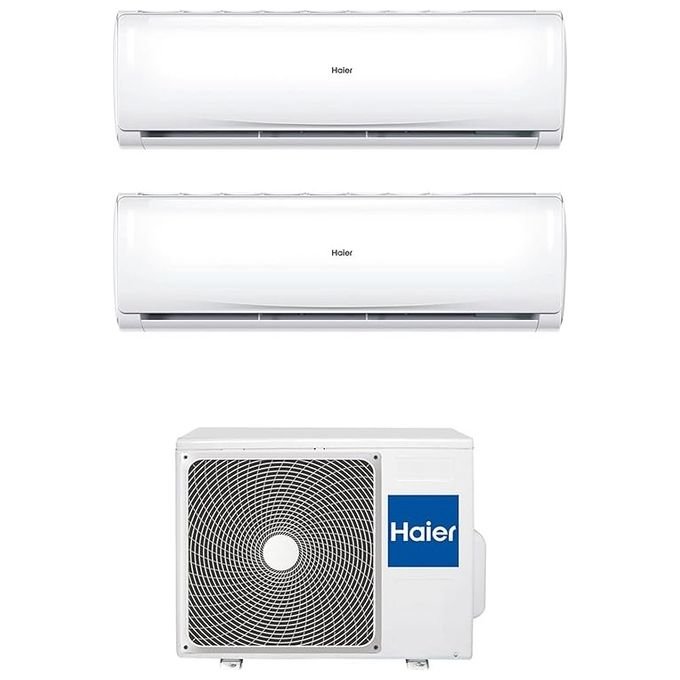 Haier Trendy KIT_H2U14TAAOUT Climatizzatore Dual Split 09+09 BTU Classe A++-A+ R32 Wifi Bianco