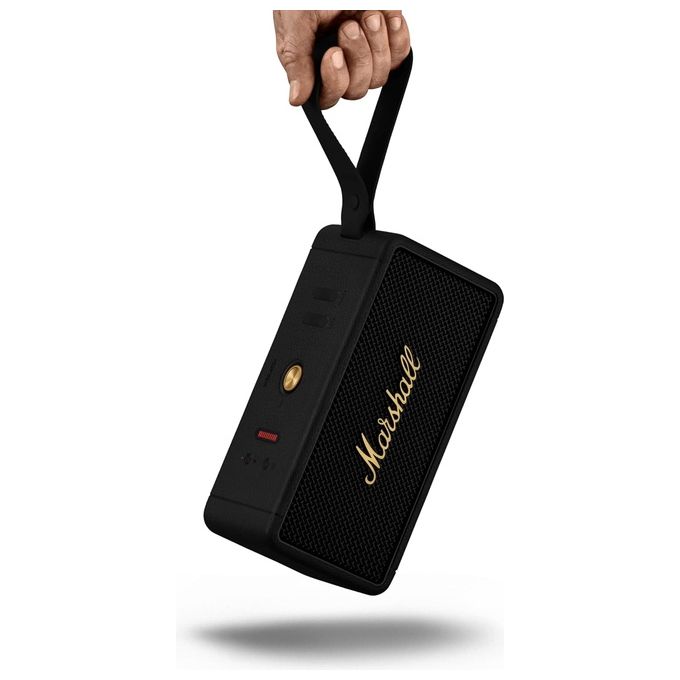 Marshall Altoparlante Bluetooth Middleton Portatile Nero Ottone IP67 Fino a 20 Ore di Riproduzione Audio Impermeabile Alta Fedelta'