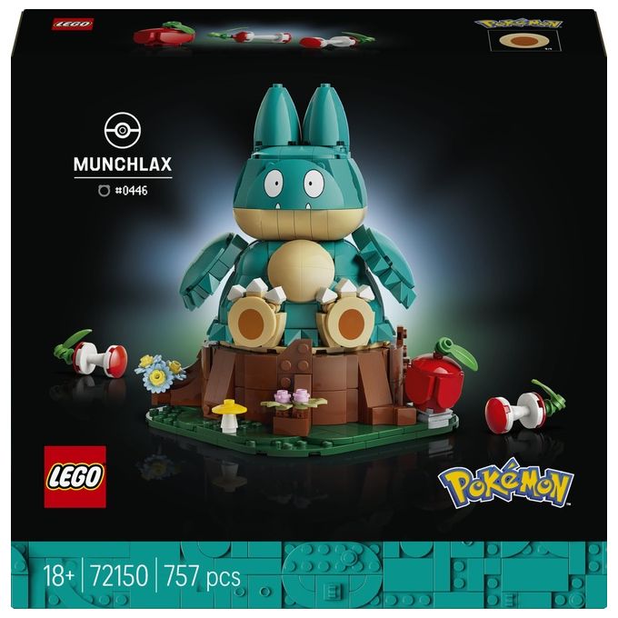 Lego 72150 Set da Costruzione Pokémon Munchlax 757 Pezzi Altezza 18 cm colore Multicolore