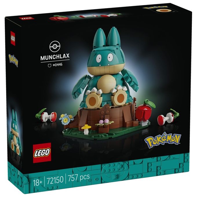 Lego 72150 Set da Costruzione Pokémon Munchlax 757 Pezzi Altezza 18 cm colore Multicolore