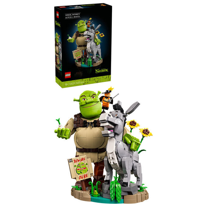 Lego 72423 Kit di Costruzione Shrek Ciuchino e Gatto con gli Stivali 1403 pezzi colore Multicolore