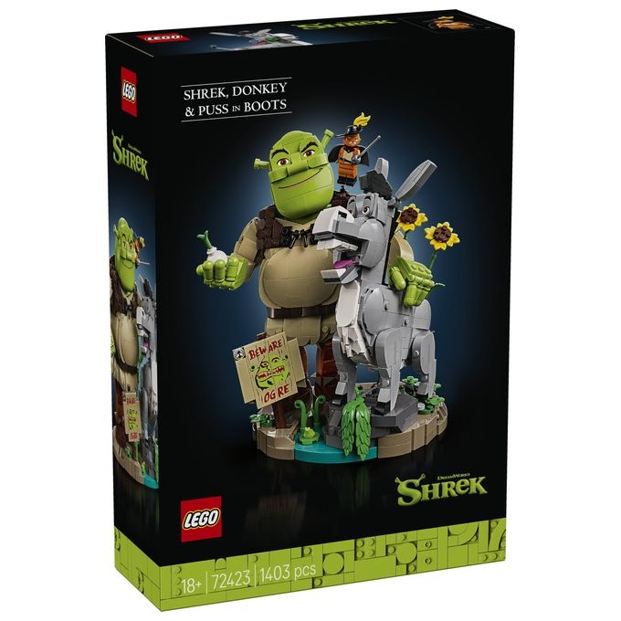 Lego 72423 Kit di Costruzione Shrek Ciuchino e Gatto con gli Stivali 1403 pezzi colore Multicolore