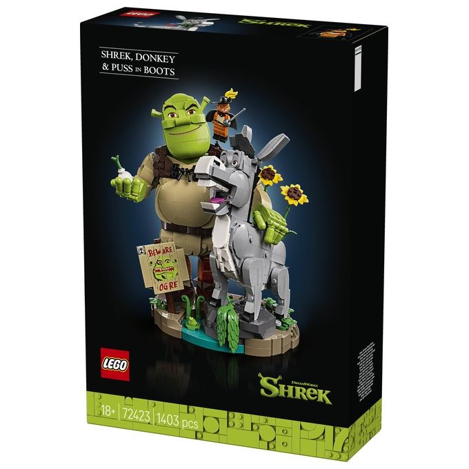 Lego 72423 Kit di Costruzione Shrek Ciuchino e Gatto con gli Stivali 1403 pezzi colore Multicolore