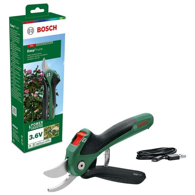 Bosch 06008B2102 EasyPrune Cesoia da Giardinaggio a Batteria Taglio fino a 25 mm 450 Tagli per Ricarica colore Verde