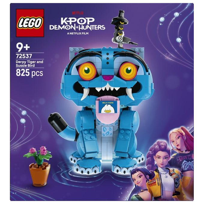 Lego 72537 KPop Demon Hunters Set da Costruzione con Derpy la Tigre e Sussie la Gazza 825 Pezzi colore Multicolore