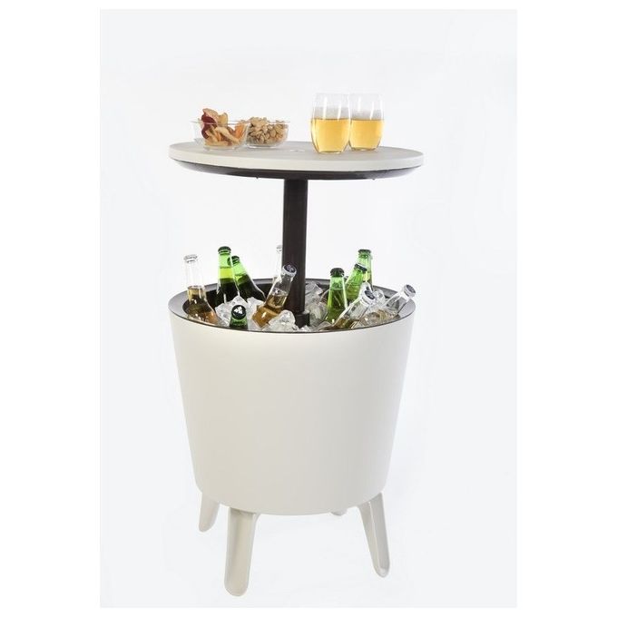 Keter 238028 Cool Bar Tavolino Portaghiaccio da Esterno 30 Lt doppia parete portata 50 Kg colore Bianco