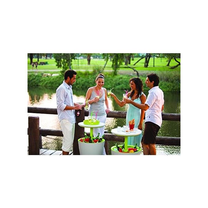 Keter 238028 Cool Bar Tavolino Portaghiaccio da Esterno 30 Lt doppia parete portata 50 Kg colore Bianco