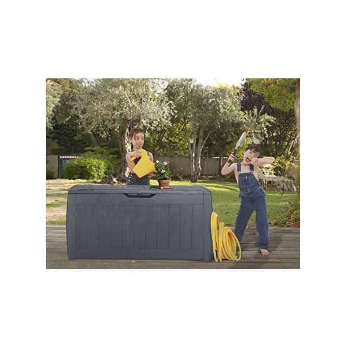 Keter Baule Da Giardino Hollywood 117,5X45X57,3H 270 Lt Grafite Ideale per Riporre Cuscini e Attrezzi Con Sistema Ventilazione