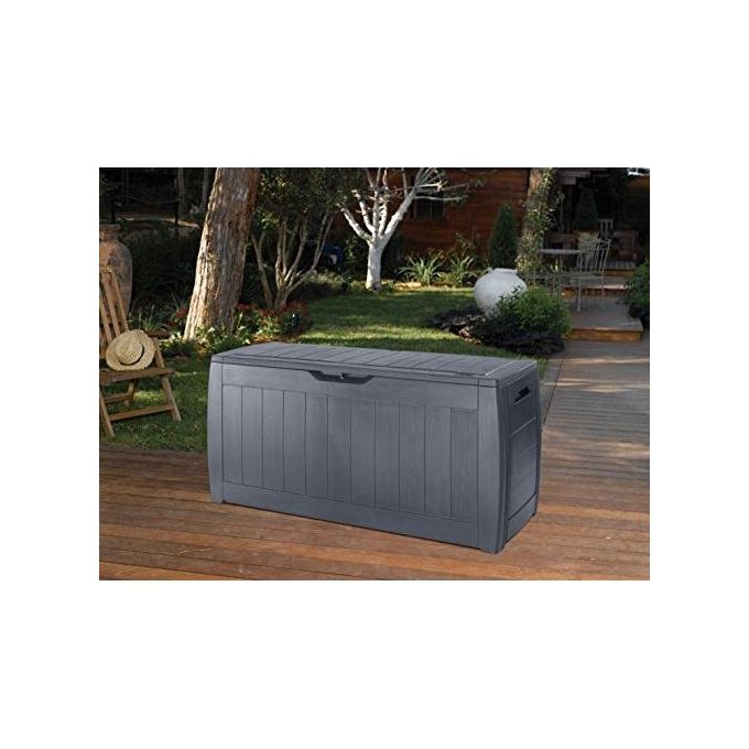 Keter Baule Da Giardino Hollywood 117,5X45X57,3H 270 Lt Grafite Ideale per Riporre Cuscini e Attrezzi Con Sistema Ventilazione