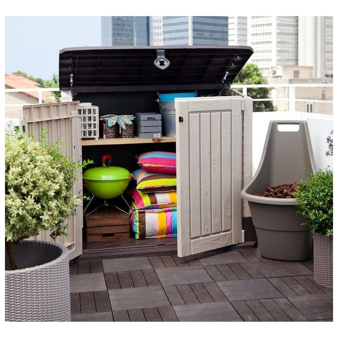 Keter Baule Box Portattrezzi da Esterno Store It Out Midi in Resina130x74x110h - 845 Lt Beige