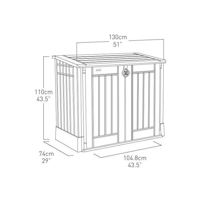 Keter Baule Box Portattrezzi da Esterno Store It Out Midi in Resina130x74x110h - 845 Lt Beige