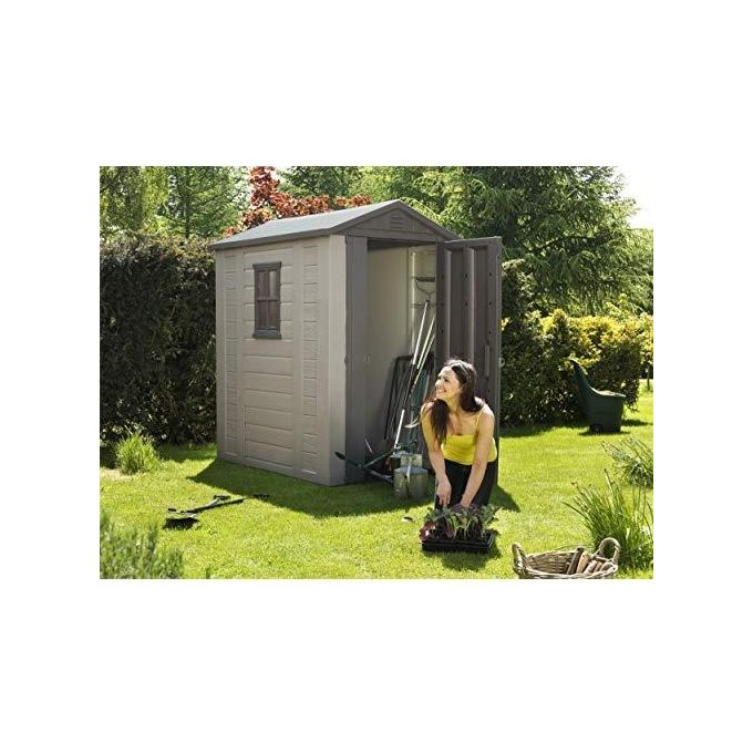 Keter Casetta da Giardino Factor 4X6 in Resina 129,5x188,5x216,5h Beige
