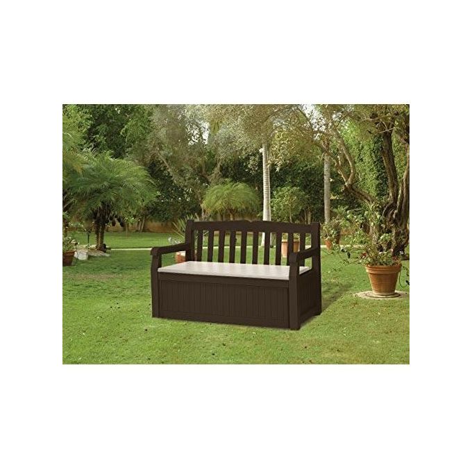 Keter Cassapanca Eden Bench in Resina 140x60x84h 265 lt Marrone-Beige per Arredo Giardino