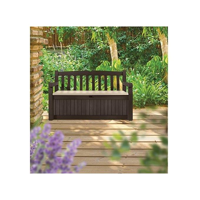 Keter Cassapanca Eden Bench in Resina 140x60x84h 265 lt Marrone-Beige per Arredo Giardino