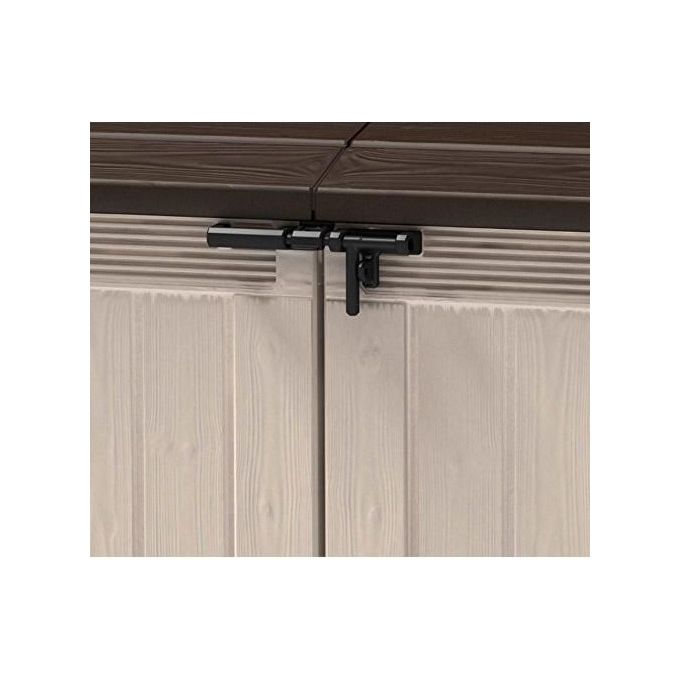 Keter 17199414 Store-It-Out Ultra Box Portattrezzi in Resina 2000L Pavimento Incluso Chiusura Lucchettabile colore Beige e Marrone