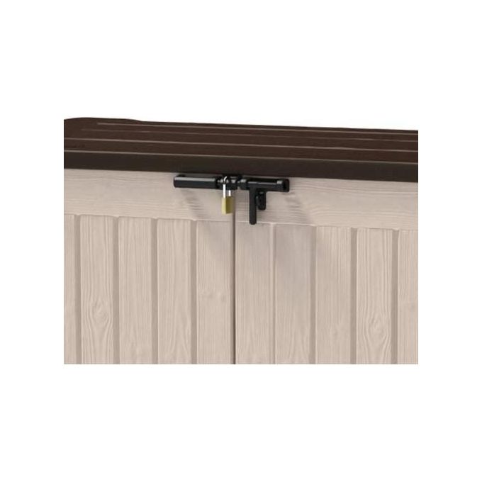 Keter 17199416 Store-It-Out MAX Portattrezzi da Esterno in Resina 1200 L con Pavimento incluso Chiudibile a Chiave colore Beige