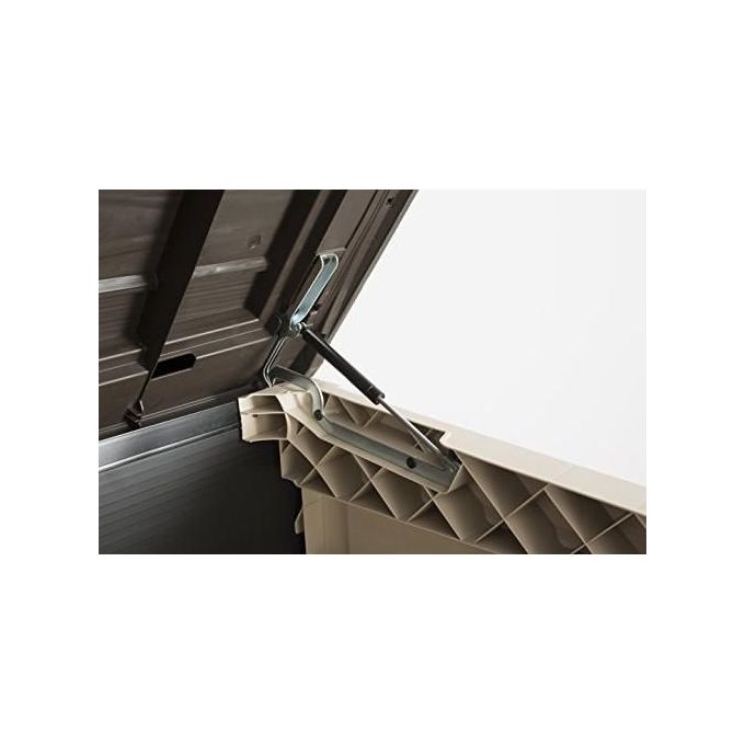 Keter 17199416 Store-It-Out MAX Portattrezzi da Esterno in Resina 1200 L con Pavimento incluso Chiudibile a Chiave colore Beige