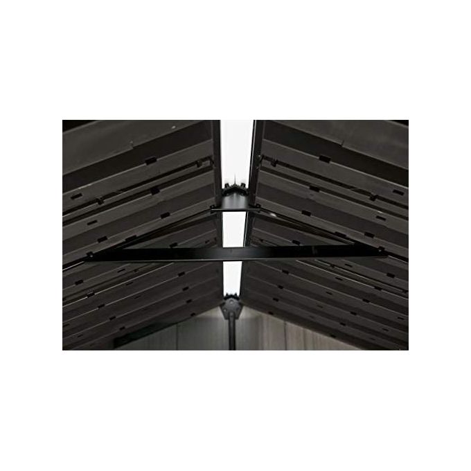 Keter OAKLAND 757 Casetta da Giardino in Resina DUOTECH Doppia Porta Pavimento Incluso 229x223x242 cm colore Grigio