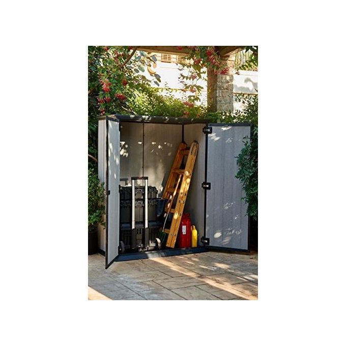 Keter Box Armadio Portattrezzi da Esterno High Store in Resina 139,5x77x181,5h - 1500 Lt Grigio