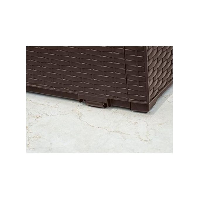 Keter Baule Multiuso Da Giardino Capri In Resina 123X53,5X57H 305 Lt Marrone Pratico e Resistente Contenitore per Esterni