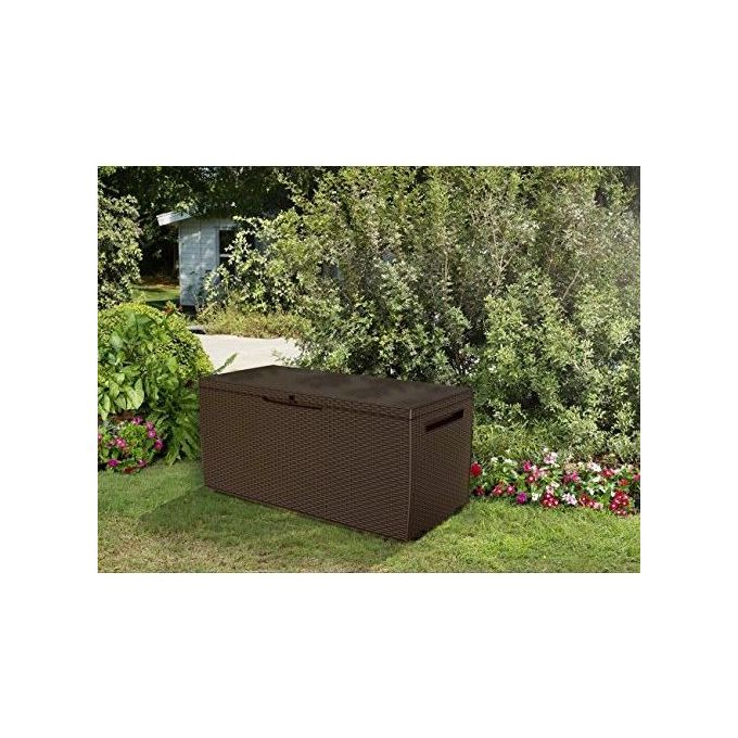 Keter Baule Multiuso Da Giardino Capri In Resina 123X53,5X57H 305 Lt Marrone Pratico e Resistente Contenitore per Esterni