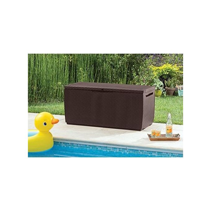 Keter Baule Multiuso Da Giardino Capri In Resina 123X53,5X57H 305 Lt Marrone Pratico e Resistente Contenitore per Esterni