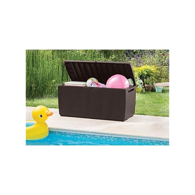 Keter Baule Multiuso Da Giardino Capri In Resina 123X53,5X57H 305 Lt Marrone Pratico e Resistente Contenitore per Esterni