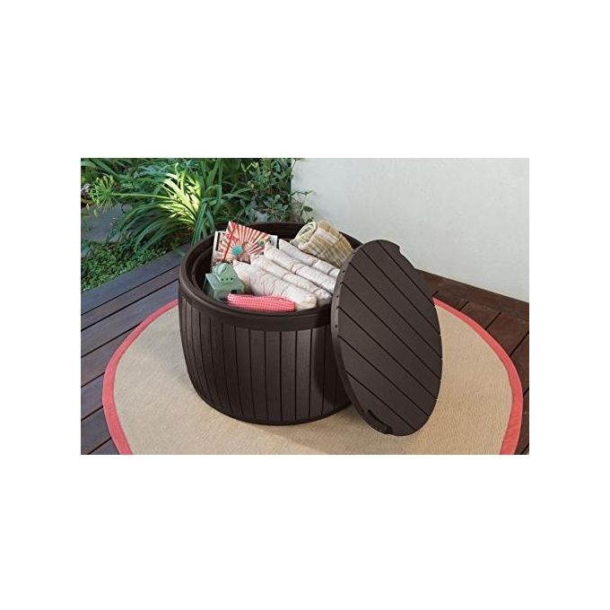 Keter Tavolino contenitore CIRCA WOOD in resina 67X67X43,5h - 140 LT marrone