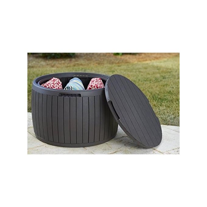 Keter Tavolino contenitore CIRCA WOOD in resina 67X67X43,5h - 140 LT marrone