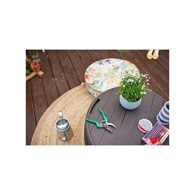 Keter Tavolino contenitore CIRCA RATTAN in resina 67X67X43,5h - 140 LT marrone