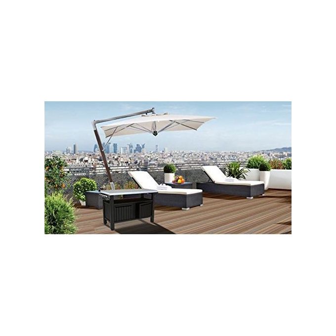 Keter tavolino in resina per BBQ con due ruote e due ante 123,70x54x90h UNITY XL grafite