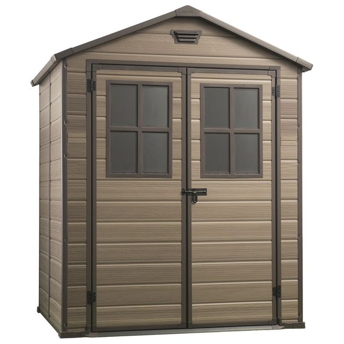Keter Casetta da Giardino Box Portattrezzi da esterno SCALA 6X5 DD in resina 185x152x226h noce