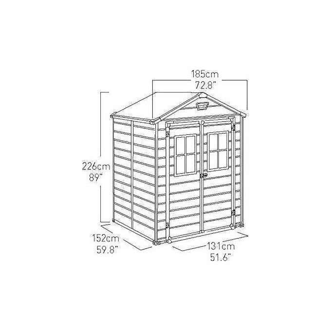 Keter Casetta da Giardino Box Portattrezzi da esterno SCALA 6X5 DD in resina 185x152x226h noce