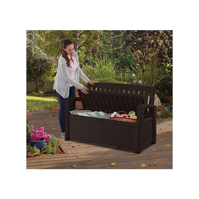 Keter K234093 Patio Storage Bench Cassapanca da Esterno in Resina 227 Lt 2 Posti 132,7x61,2x89,5 cm colore Grafite