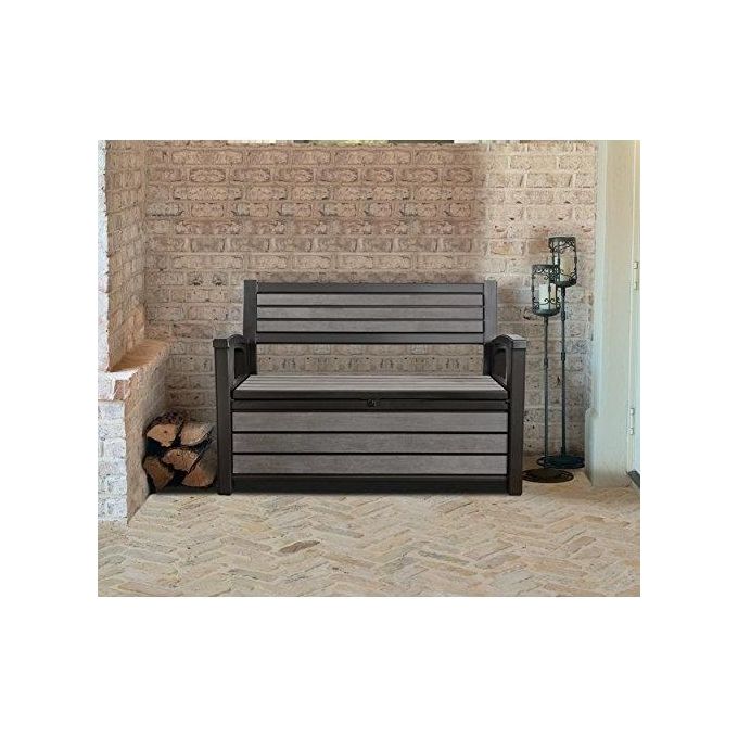 Keter cassapanca hudson bench in resina 132,7x63,5x89,5h capacita' 227 litri colore grafite