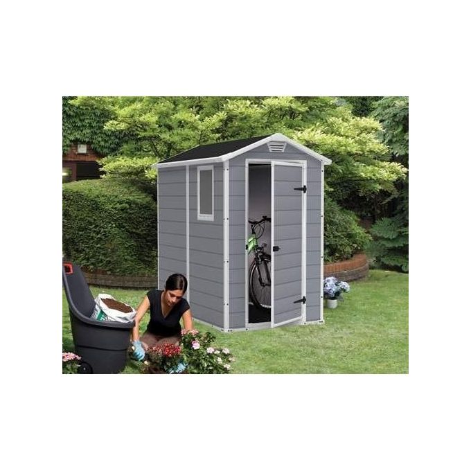 Keter 240025 Manor Casetta da Giardino in Resina con Finestra e Pavimento Incluso 130x192x198 cm colore Beige