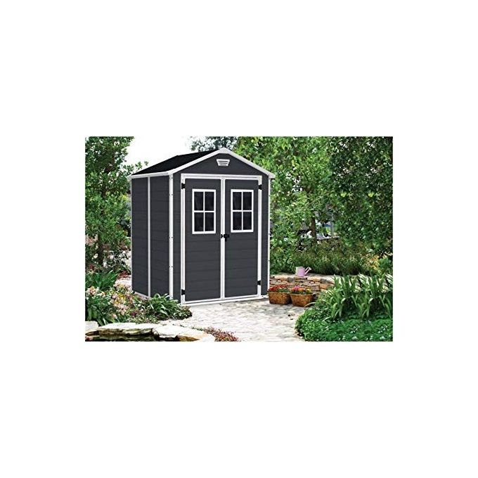 Keter Casetta da Giardino Manor 6X5 con Finestre Frontali in Resina 185x152x226h Grigio
