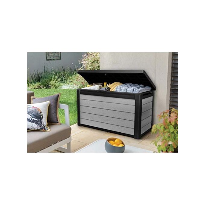 Keter Baule Da Giardino Denali In Resina 122,9X62,1X70,6H 380 Litri Grigio Design Elegante e Resistente per Esterni