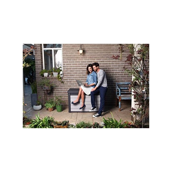 Keter Baule Da Giardino Denali In Resina 122,9X62,1X70,6H 380 Litri Grigio Design Elegante e Resistente per Esterni