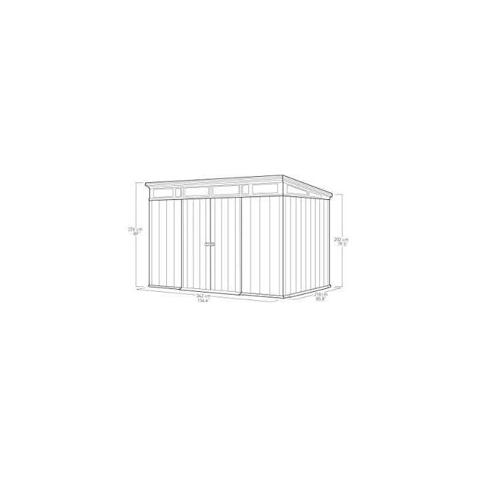 Keter Casetta da Giardino Artisan 117 in Resina 342x218x226h Grigio