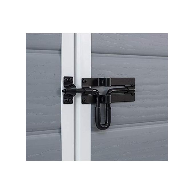 Keter 245104 Manor Pent Casetta da Giardino in Resina Tetto a Una Falda Pavimento Incluso 183,5x185x200 cm colore Grigio