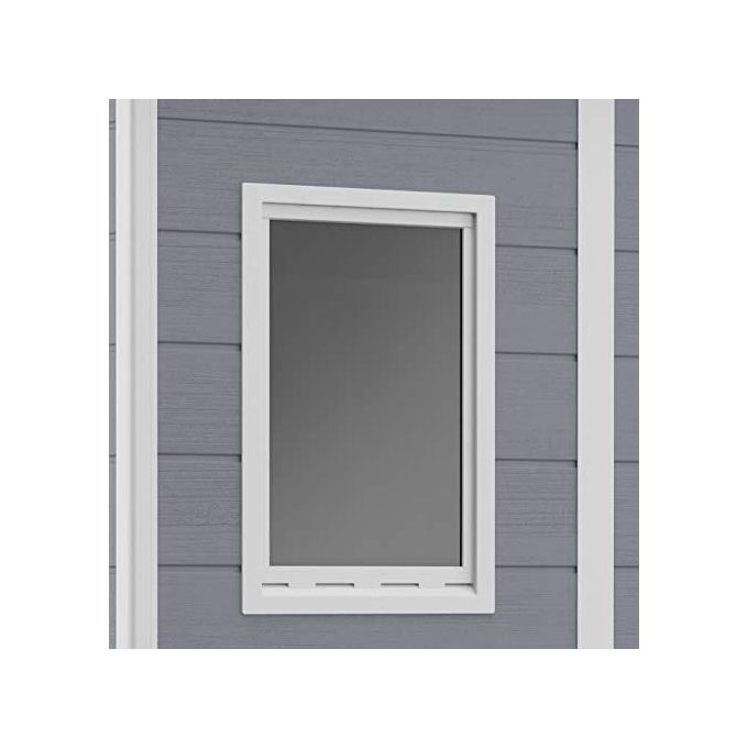 Keter 245104 Manor Pent Casetta da Giardino in Resina Tetto a Una Falda Pavimento Incluso 183,5x185x200 cm colore Grigio