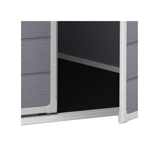 Keter 245104 Manor Pent Casetta da Giardino in Resina Tetto a Una Falda Pavimento Incluso 183,5x185x200 cm colore Grigio
