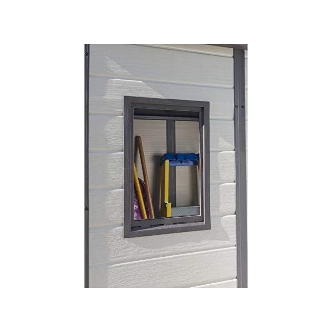 Keter K242788 Manor Pent Casetta da Giardino in Resina 183.5x185x200 cm con Pavimento e Finestra colore Beige